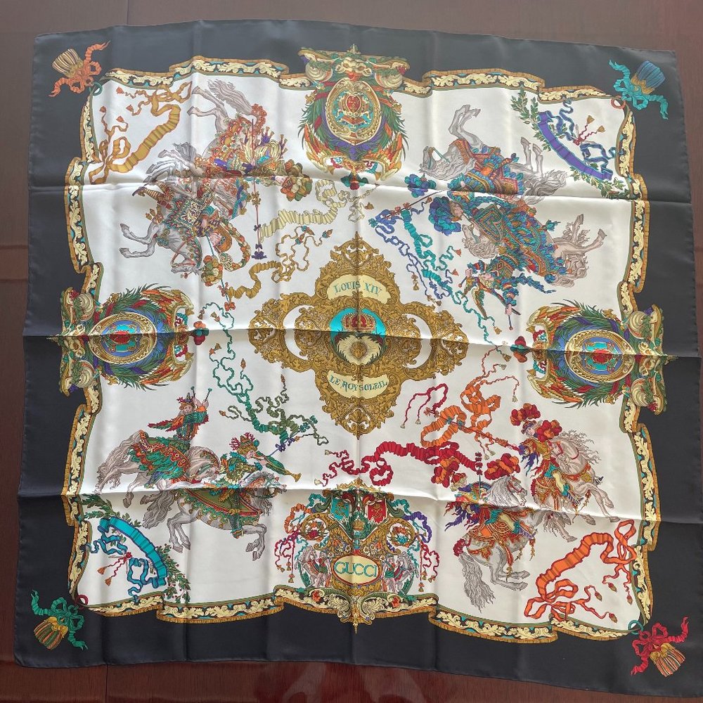 Gucci Silk Scarf Louis IV  Pristine